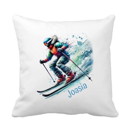 Poduszka Narciarz z dowolnym imieniem