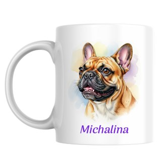 Kubek Buldog francuski z dowolnym imieniem