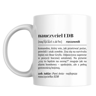 Kubek Definicja nauczyciela EDB z dowolnym imieniem