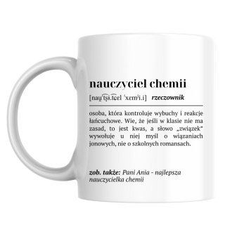 Kubek Definicja nauczyciela chemii z dowolnym imieniem