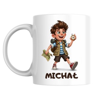 Kubek Łowca przygód - chłopiec z dowolnym imieniem