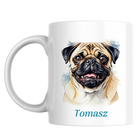 Kubek Mops z dowolnym imieniem