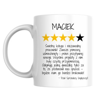 Kubek Opinia kolegi na odejście z pracy z dowolnym imieniem