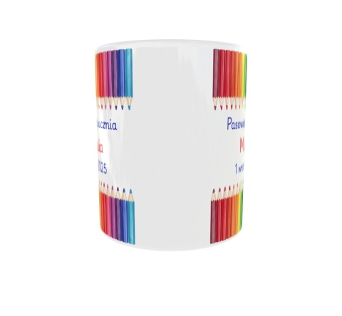 Kubek Pasowanie na ucznia z dowolnym imieniem i datą