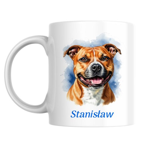 Kubek Staffordshire Bull Terrier (Staffik) z dowolnym imieniem