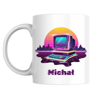 Kubek Synthwave komputer z dowolnym imieniem