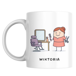 Kubek dla fryzjerki z dowolnym imieniem