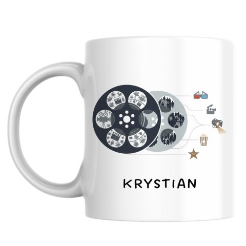 Kubek dla miłośnika kina z dowolnym imieniem