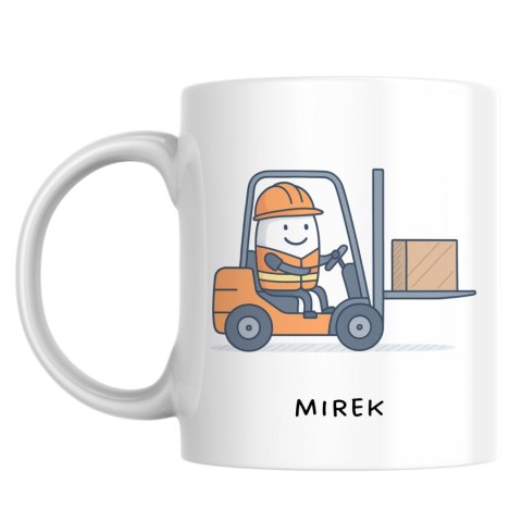 Kubek dla operatora wózka widłowego z dowolnym imieniem