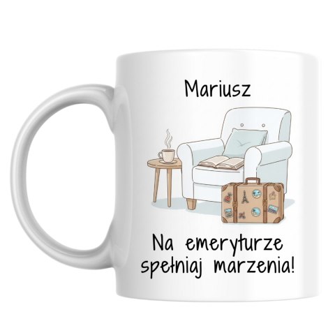 Kubek dla osoby przechodzącej na emeryturę z dowolnym imieniem