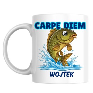 Kubek dla wędkarza Carpe Diem z dowolnym imieniem