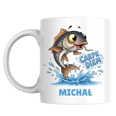 Kubek dla wędkarza Carpe Diem z dowolnym imieniem