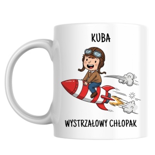 Kubek wystrzałowy chłopak na dzień chłopaka z dowolnym imieniem