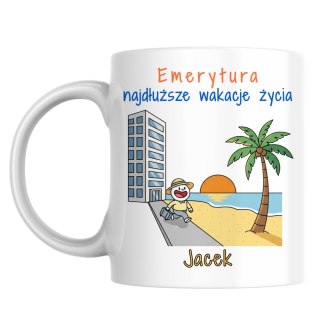 Kubek z okazji przejścia na emeryturę z dowolnym imieniem