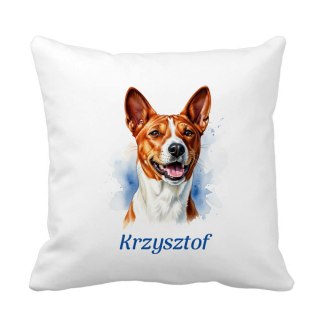 Poduszka Basenji z dowolnym imieniem