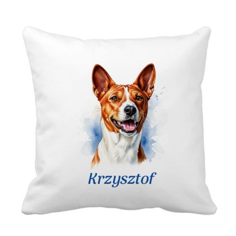 Poduszka Basenji z dowolnym imieniem