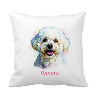 Poduszka Bichon Frise z dowolnym imieniem