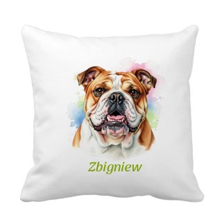 Poduszka Buldog angielski z dowolnym imieniem