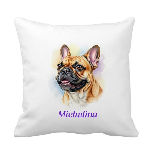 Poduszka Buldog francuski z dowolnym imieniem