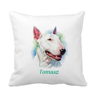 Poduszka Bull Terrier (Bulterier) z dowolnym imieniem