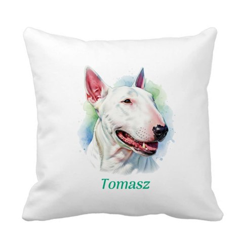 Poduszka Bull Terrier (Bulterier) z dowolnym imieniem