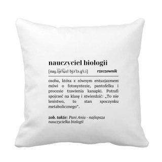 Poduszka Definicja nauczyciela biologii z dowolnym imieniem