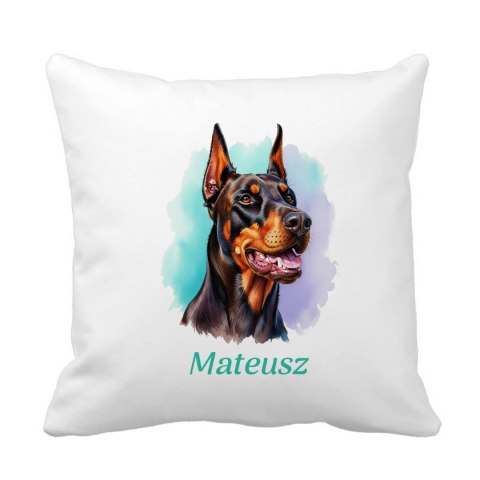 Poduszka Doberman z dowolnym imieniem