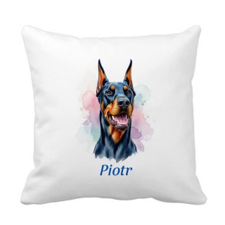 Poduszka Doberman z dowolnym imieniem