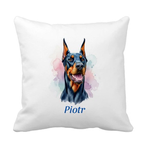 Poduszka Doberman z dowolnym imieniem