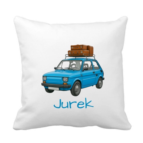 Poduszka Fiat 126p niebieski