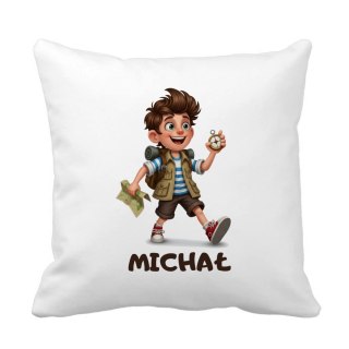 Poduszka Łowca przygód - chłopiec z dowolnym imieniem