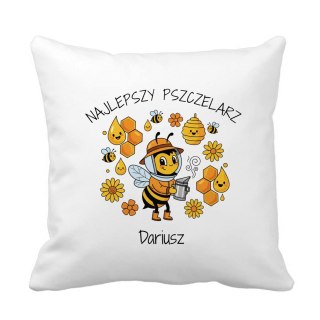Poduszka Najlepszy pszczelarz z dowolnym imieniem