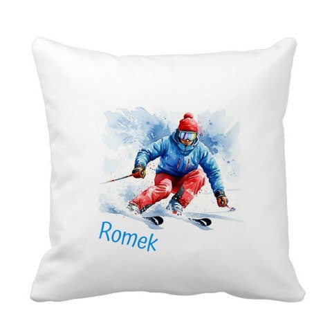 Poduszka Narciarz z dowolnym imieniem
