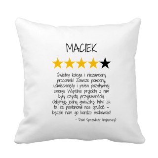 Poduszka Opinia kolegi na odejście z pracy z dowolnym imieniem