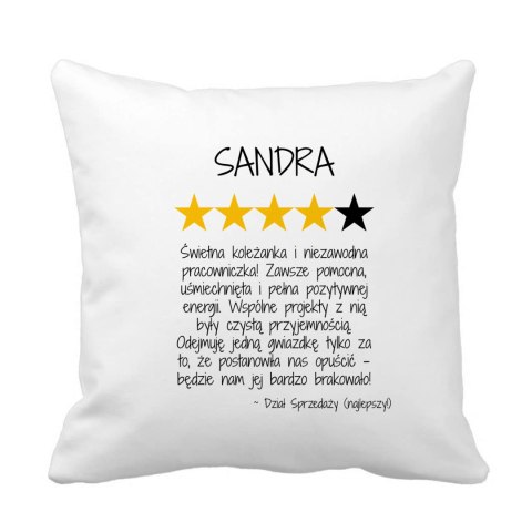 Poduszka Opinia koleżanki na odejście z pracy z dowolnym imieniem