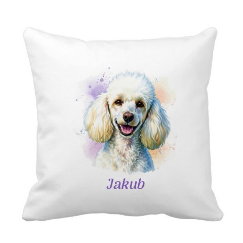 Poduszka Pudel z dowolnym imieniem
