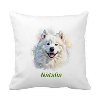 Poduszka Samoyed z dowolnym imieniem