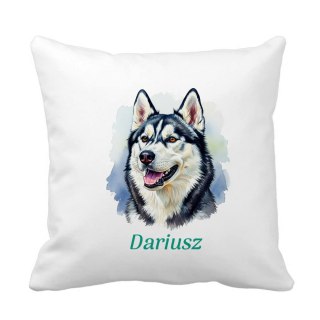 Poduszka Syberyjski Husky z dowolnym imieniem