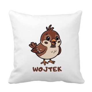 Poduszka Wróbel z dowolnym imieniem