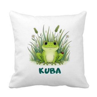 Poduszka Żaba z biedronką z dowolnym imieniem