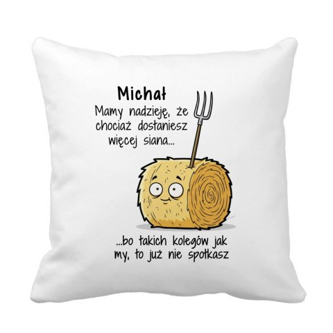 Poduszka na odejście z pracy - siano z dowolnym imieniem