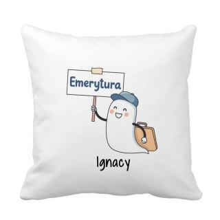 Poduszka z okazji przejścia na emeryturę z dowolnym imieniem