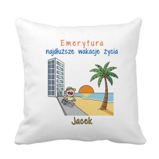 Poduszka z okazji przejścia na emeryturę z dowolnym imieniem