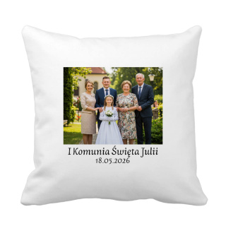 Poduszka ze zdjęciem - pamiątka I Komunii Świętej