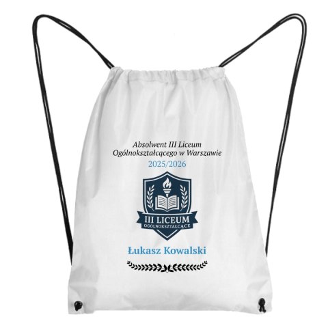 Worek Absolwent z dowolnym imieniem, logo i nazwą szkoły