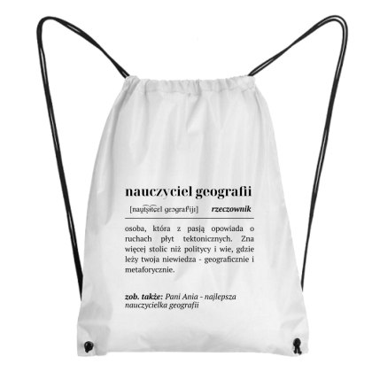 Worek Definicja nauczyciela geografii z dowolnym imieniem