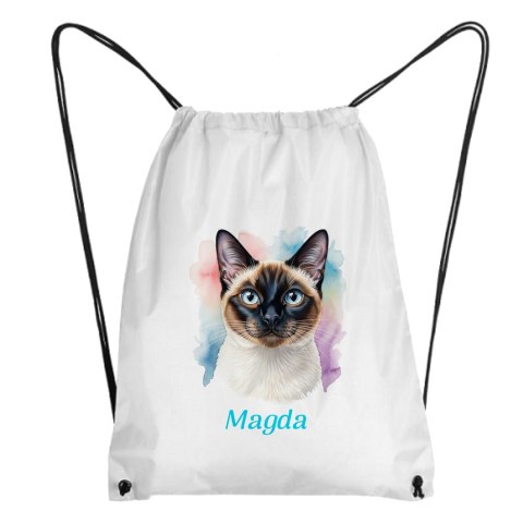Workoplecak z kotem syjamskim i dowolnym napisem