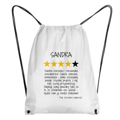 Worek Opinia koleżanki na odejście z pracy z dowolnym imieniem