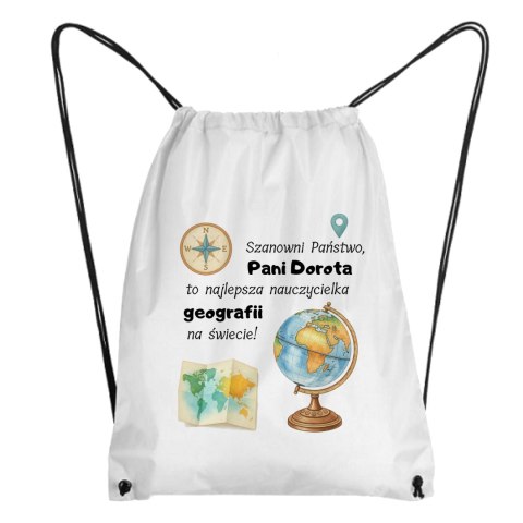 Worek dla nauczycielki geografii z dowolnym imieniem