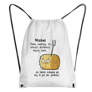 Worek na odejście z pracy - siano z dowolnym imieniem